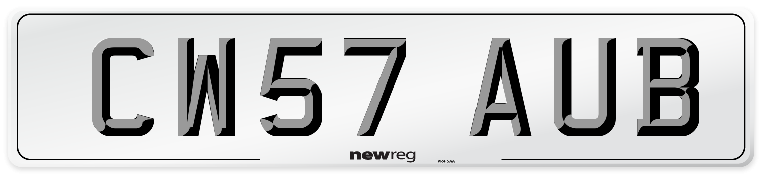 CW57 AUB Number Plate from New Reg